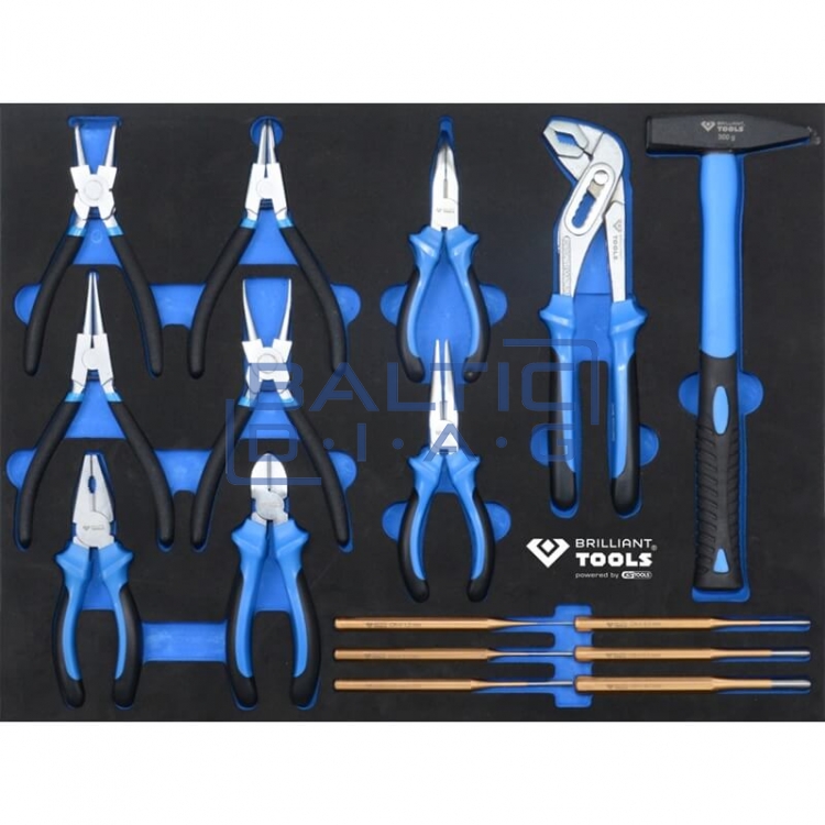 Įrankių vežimėlis su 7 stalčiais ir 473 įrankiais Brilliant Tools