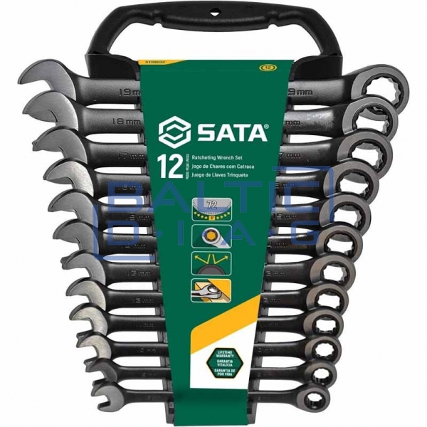 Set of combination keys with ratchet 12pcs. (8-19)