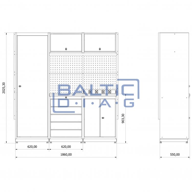 Modular workshop workplace Valkenpower