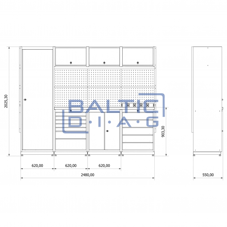 Modulinis darbastalio komplektas Valkenpower Nr. 3