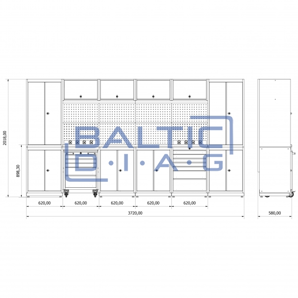 Modulinis darbastalių komplektas Valkenpower ser. G