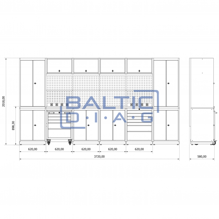 Modulinis darbastalių komplektas Valkenpower ser. G
