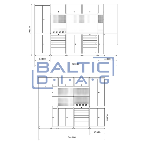 Modulinis darbastalio komplektas Valkenpower ser. J