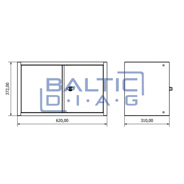Hanging small two-door Valkenpower cabinet