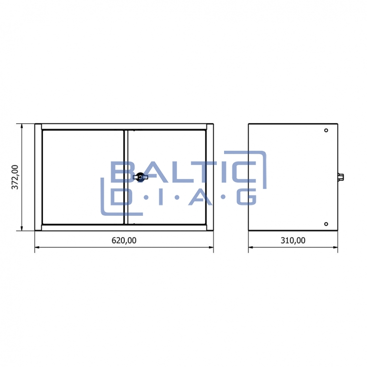 Hanging small two-door Valkenpower cabinet