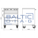 Mobile workshop cabinet with five drawers Valkenpower