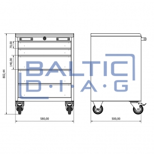 Mobile workshop cabinet with five drawers Valkenpower