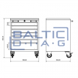 Mobile workshop cabinet with seven drawers Valkenpower