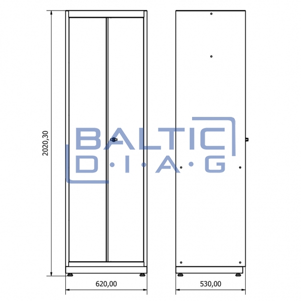 High workshop cabinet with two doors Valkenpower