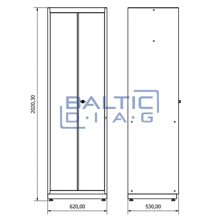 High workshop cabinet with two doors Valkenpower