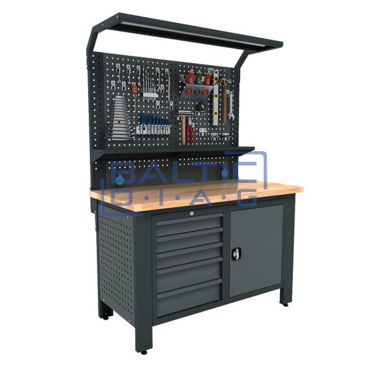 Workbench with perforated wall Valkenpower