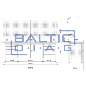 Workbench with perforated panel Valkenpower ver. 2