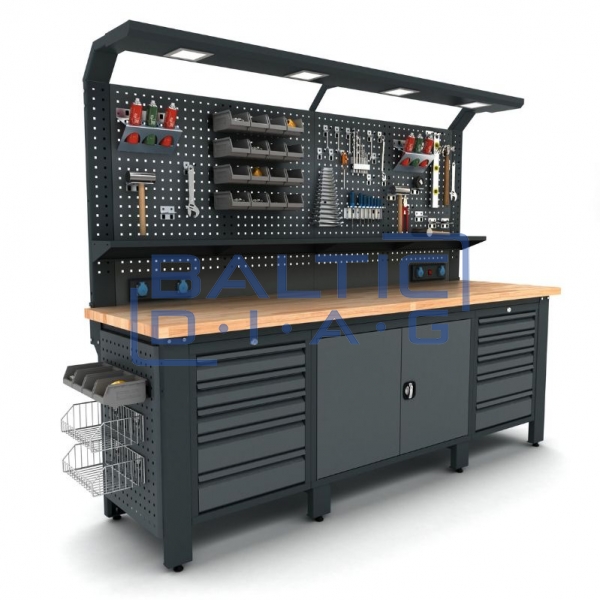 Workbench with fixed cabinets Bullram Valkenpower
