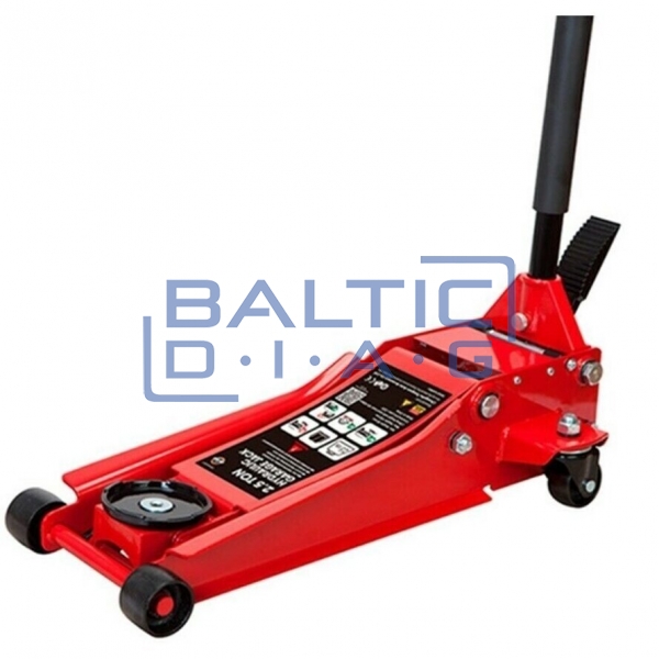 Jack 2.5t with wheels (lowered with pedal)