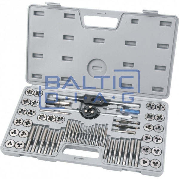 Set of taps and taps 60pcs. M3-M12, SAE