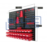 Подвесная перфорированная стенка для инструментов с 52 частями