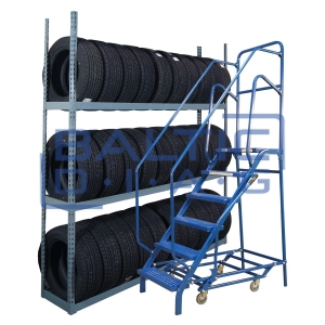 Mobile ladder for tire service 6-step