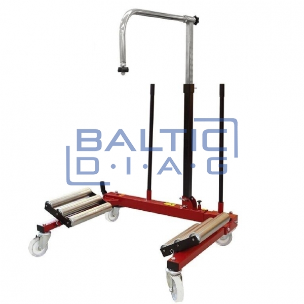 Wheel dolly for transporting and positioning wheels up to 1.5 t