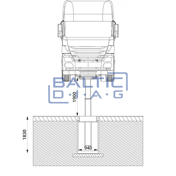 Truck pit cylinder lift AC Hydraulic