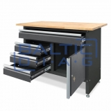 Compact workbench with 120 x 60 cm wooden worktop Weber