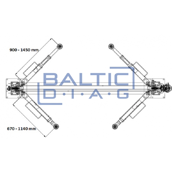 Two column post lift with electromagnetic locking, 2 + 3 - stage claws 4t BD-4000EL3