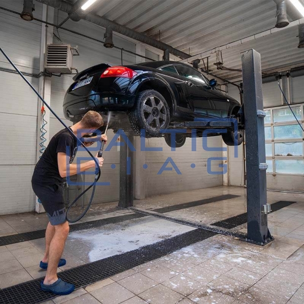 Dviejų kolonų keltuvas su elektromagnetiniu fiksavimu, 2 + 3 pakopų letenomis 4t BD-4000EL3