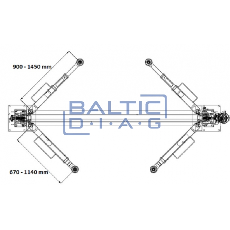 Dviejų kolonų keltuvas su elektromagnetiniu fiksavimu, 2 + 3 pakopų letenomis 4t BD-4000EL3