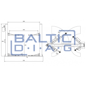Two column post lift with electromagnetic locking, 2 + 3 - stage claws 4t BD-4000EL3