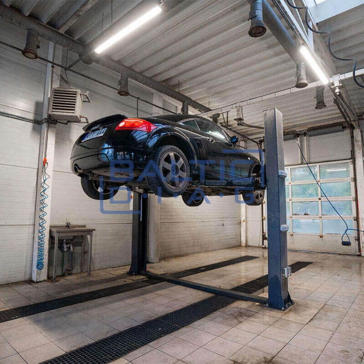 Dviejų kolonų keltuvas su elektromagnetiniu fiksavimu, 2 + 3 pakopų letenomis 4t BD-4000EL3