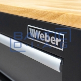 Mobile workshop trolley with 9 drawers and wooden worktop, filled with 298 tools
