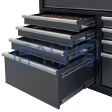 Mobile workshop trolley with 9 drawers and wooden worktop, filled with 298 tools