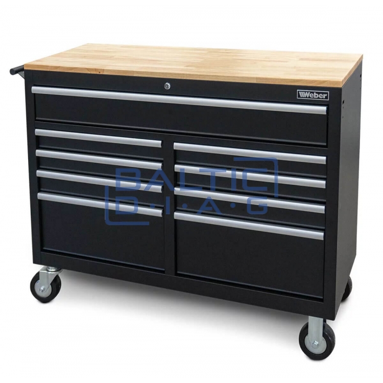 Mobile Workshop trolley with wooden worktop, 298 pieces