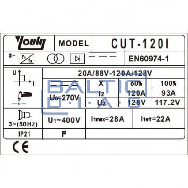 Плазменный резак (IGBT), 120 А, 40 мм