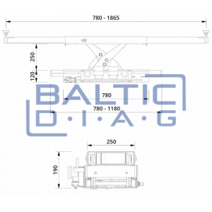 Extra wide hydraulic axle lift AC-Hydraulic 2.6 tons