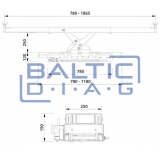 Extra wide pneumo-hydraulic jacking beam AC-Hydraulic 2.6 tons