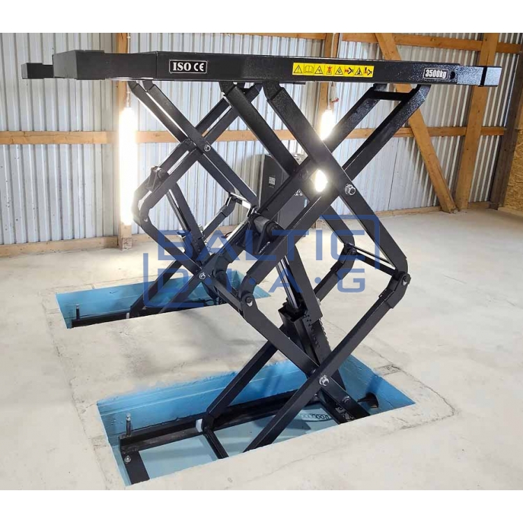 Recessed double scissor lift BD-S4, 3500 kg