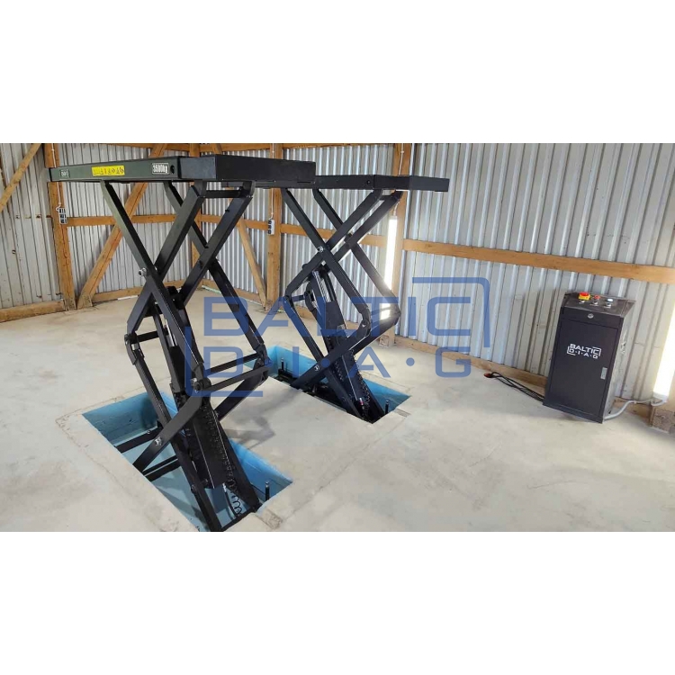 Recessed double scissor lift BD-S4, 3500 kg