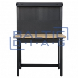 Workbench with perforated wall