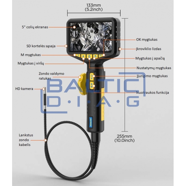 Endoskopas su lankstomu zondu Autool SVB305