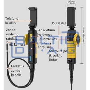 Endoskopas išmaniesiems telefonams Autool SVB302 Endoskopas išmaniesiems telefonams Autool SVB302