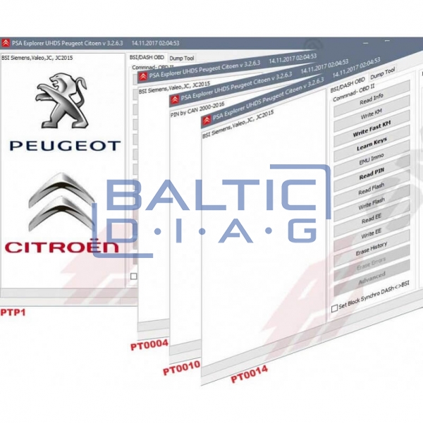 Kodų nuskaitymo paketas su PSA BSI, SMOK PTP3