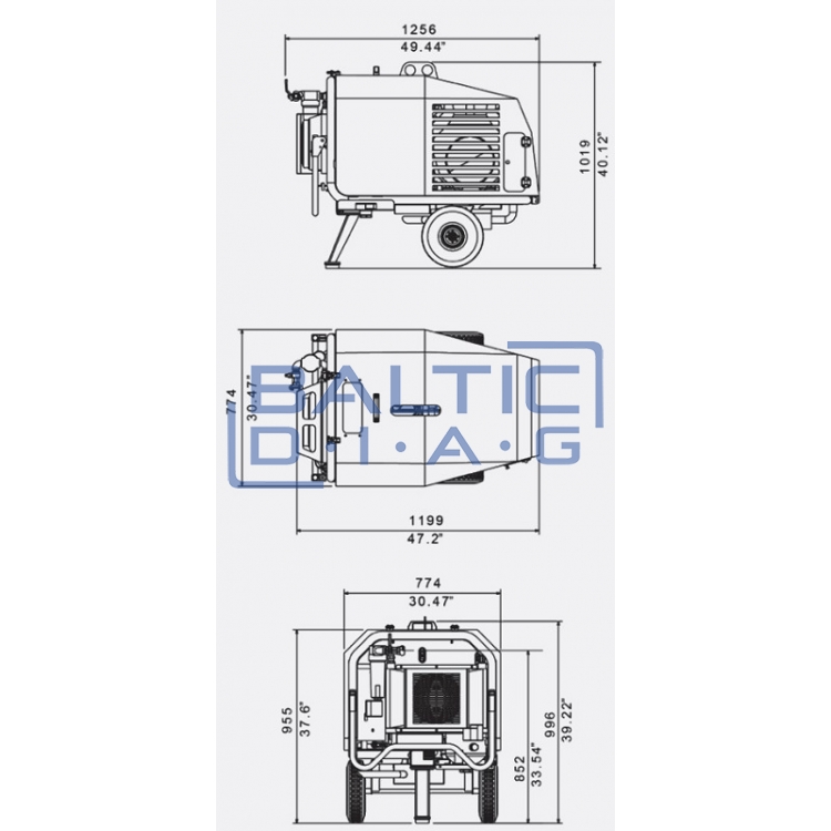 Mobile air compressor for dry ice cleaning equipment VRK Dry Ice