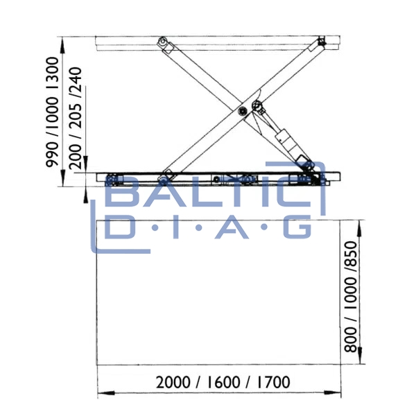 Electro-hydraulic load lifting table 500 kg, HIW500L