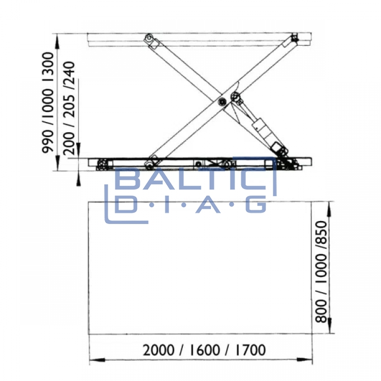 Electro-hydraulic load lifting table 500 kg, HIW500L