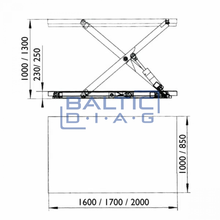 Electro-hydraulic load lifting table 2000 kg, NH Handling HIW