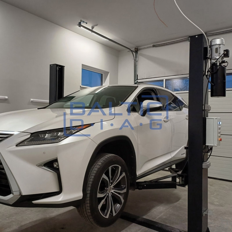 Dviejų kolonų keltuvas su elektromagnetiniu fiksavimu, 3 + 3 pakopų letenomis 4t BD-4000EL33