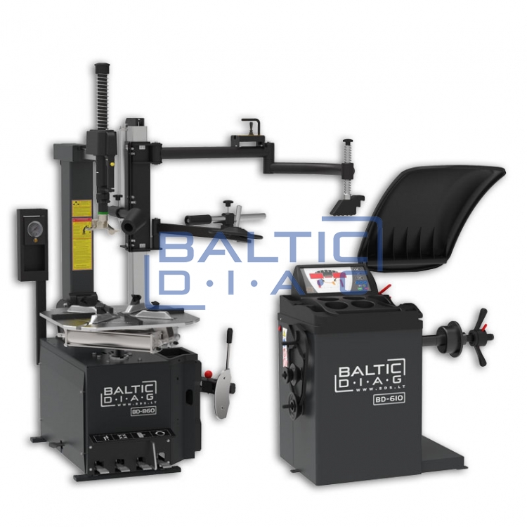Set of tire changer and wheel balancing machines BD-860 + BD-610