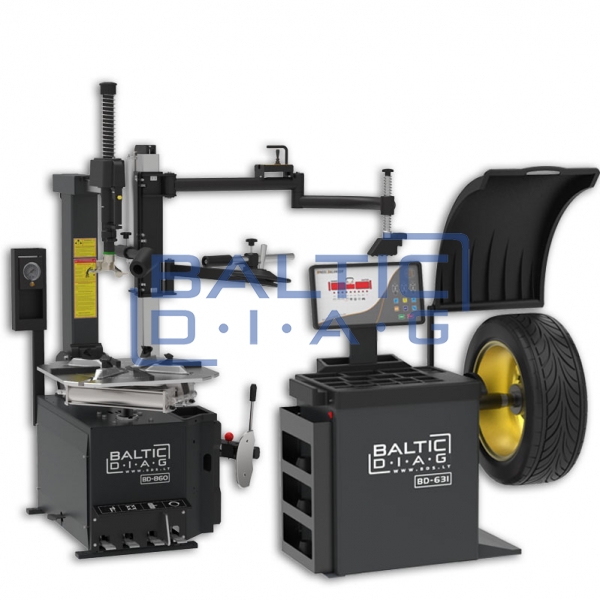 Set of tire changer and wheel balancing machines BD-860 + BD-631-1