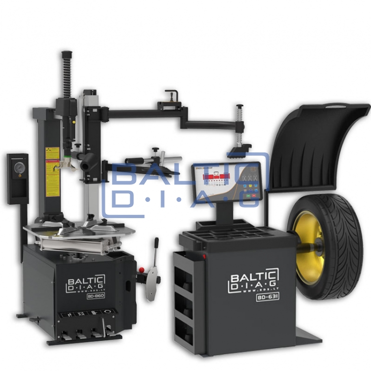 Set of tire changer and wheel balancing machines BD-860 + BD-631-1