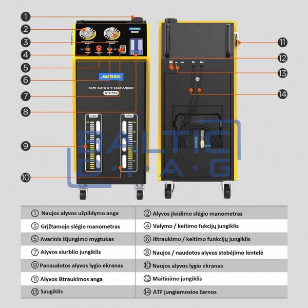 Semi automatic transmission fluid exchange station Autool ATF702